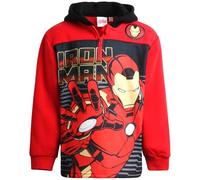 Marvel Boys' Avengers 1/4 Zip Fleece Hoodie Sweatshirt: Spidey Spider-Man Hulk Iron Man Captain America Black Panther, 2T-16, Iron Red, 14-16