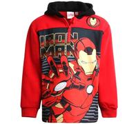 Marvel Boys' Avengers 1/4 Zip Fleece Hoodie Sweatshirt: Spidey Spider-Man Hulk Iron Man Captain America Black Panther, 2T-16, Iron Red, 5-6