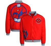 Marvel Boys' Avengers' Bomber Jacket - Spidey Spider-Man Hulk Iron Man Thor Captain America - Bomber Jacket for Boys (4-16), Size 7, Spider-Man Red