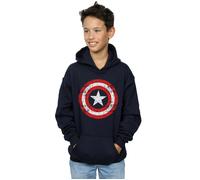 Marvel Boy's Avengers Captain America Scratched Shield Hoodie in Navy | Size: 9 Years Marvel Navy 9 Years