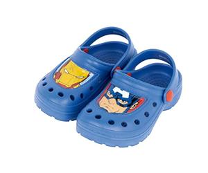 Marvel Boys Avengers Clogs Captain America and Iron Man Summer Sandals Size UK 11/12, blue, 11/12 UK Child