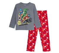 Marvel Boys Avengers Glow in The Dark Full Length Pyjamas Grey/Red 4 Years