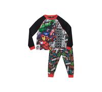 Marvel Boy's Avengers Pyjamas Iron Man Incredible Hulk Thor in Black | Size: 3-4 Years Marvel Black 3-4 Years