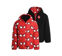 Marvel Boys Avengers Spider-Man Reversible Jacket Spidey Quilted Puffer Coat with Sherpa Fleece Lining (2T-20), Size 4T, Spider Man Red