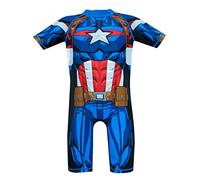 Marvel Boys Avengers Swimsuit Captain America Costume Rash Guard Multicoloured 2-3 Years