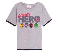 Marvel Boys Avengers T-Shirt Kids Cotton Summer Short Sleeved Top Superhero Tee Grey 8 Years