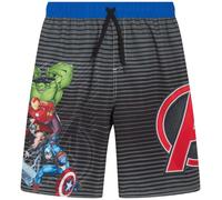 Marvel Boys Avengers UPF 50+ Swim Trunk Bathing Suit - Hulk, Captain America, Iron Man (2T-12), Size 4T, Royal Black Avengers