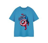 Marvel Boys Blue Captain America Short Sleeved T-Shirt - 3-4 Years