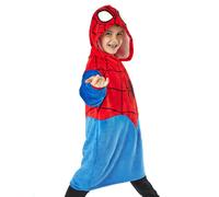 Marvel Boys Blue Spiderman Character Blanket Hoodie - 6-8 Years