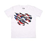 Marvel Boy's Captain Amercia Torn T-Shirt, White, 8-9 Years