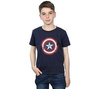 Marvel Boys Captain America Civil War Distressed Shield T-Shirt Navy Blue 12-13 Years