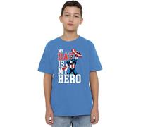 Marvel Boy's Captain America Dad Hero Comic T Shirt, Sapphire, 3-4 Years