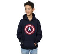 Marvel Boy's Captain America Distressed Shield Hoodie in Navy | Size: 9 Years Marvel Navy 9 Years