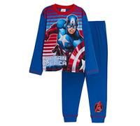 Marvel Boys Captain America Pyjamas Kids Avengers Long Pjs Nightwear Set