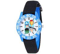Marvel Boy's 'Captain America' Quartz Plastic and Nylon Watch, Color:Black (Model: W003238)