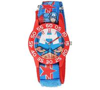 Marvel Boy's 'Captain America' Quartz Plastic and Nylon Watch, Color:Red (Model: W003257)