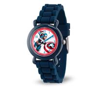 Marvel Boy's 'Captain America' Quartz Plastic and Silicone Casual Watch, Color:Blue (Model: WMA000028)