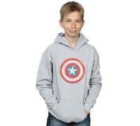 Marvel Boy's Captain America Sketched Shield Hoodie in Grey | Size: 7-8 Years Marvel Grey 7-8 Years