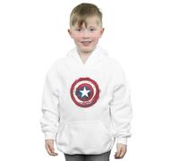 Marvel Boy's Captain America Splatter Shield Hoodie in White | Size: 12-13 Years Marvel White 12-13 Years