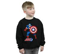 Marvel Boys Captain America The First Avenger Sweatshirt Black 5-6 Years