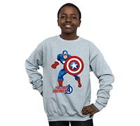 Marvel Boys Captain America The First Avenger Sweatshirt Sport Grey 5-6 Years