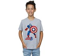 Marvel Boys Captain America The First Avenger T-Shirt Sport Grey 7-8 Years