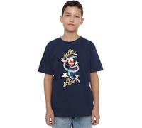 Marvel Boys Captain Be Merry Bright Unisex Kids T-Shirt, Navy, 3-4 Years UK