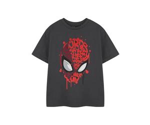 Marvel Boys Charcoal Short Sleeved T-Shirt | Friendly Neighbourhood Spiderman Graphic Tee for Kids | Official Comics Apparel | Spidey Web Slinger Top | Kids Superhero Movie Merchandise Gift