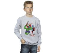 Marvel Boys Christmas Heroes Sweatshirt Sport Grey 5-6 Years