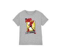 Marvel Boy's Cross Franchise Iron Man Dad Hero Comic Kids T-Shirt, Heather Grey | Size: 7-8 Years Marvel Grey 7-8 Years
