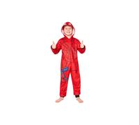 Marvel Fleece Onesie for Boys - Warm Hooded Onesie for Kids 3-10 Years - Cosy Kids PJs Comfy Loungewear - Boys Gifts (Red Spiderman, 9-10 Years)