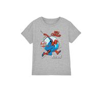 Marvel Boy's Friendly Neighborhood Spiderman Wall Crawler T-Shirt, Athletic Heather in Light Grey | Size: 12-13 Years Marvel Light Grey 12-13 Years