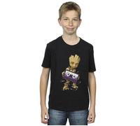 Marvel Boy's Guardians Of The Galaxy Groot Cosmic Tape T-Shirt in Black | Size: 12-13 Years Marvel Black 12-13 Years