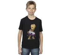 Marvel Boy's Guardians Of The Galaxy Groot Cosmic Tape T-Shirt in Black | Size: 3-4 Years Marvel Black 3-4 Years