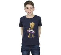 Marvel Boy's Guardians Of The Galaxy Groot Cosmic Tape T-Shirt in Navy | Size: 3-4 Years Marvel Navy 3-4 Years