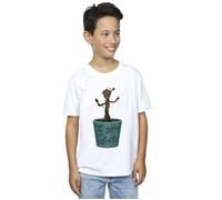 Marvel Boy's Guardians Of The Galaxy Groot Flower Pot T-Shirt in White | Size: 3-4 Years Marvel White 3-4 Years