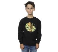 Marvel Boy's Guardians Of The Galaxy Groot Musical Notes Sweatshirt in Black | Size: 7-8 Years Marvel Black 7-8 Years