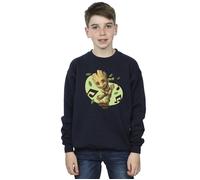 Marvel Boy's Guardians Of The Galaxy Groot Musical Notes Sweatshirt in Navy | Size: 9 Years Marvel Navy 9 Years