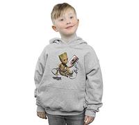 Marvel Boys Guardians of The Galaxy Groot Tape Hoodie Sport Grey 9-11 Years