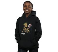 Marvel Boy's Guardians Of The Galaxy Groot Tape Hoodie in Black | Size: 5-6 Years Marvel Black 5-6 Years