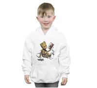 Marvel Boy's Guardians Of The Galaxy Groot Tape Hoodie in White | Size: 5-6 Years Marvel White 5-6 Years
