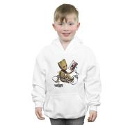 Marvel Boy's Guardians Of The Galaxy Groot Tape Hoodie in White | Size: 7-8 Years Marvel White 7-8 Years