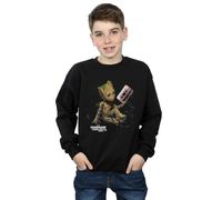 Marvel Boy's Guardians Of The Galaxy Groot Tape Sweatshirt in Black | Size: 12-13 Years Marvel Black 12-13 Years