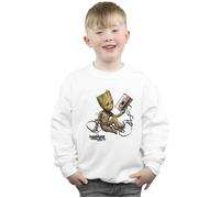 Marvel Boy's Guardians Of The Galaxy Groot Tape Sweatshirt in White | Size: 7-8 Years Marvel White 7-8 Years