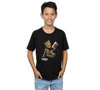 Marvel Boys Guardians of The Galaxy Groot Tape T-Shirt Black 12-13 Years