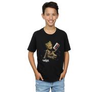 Marvel Boy's Guardians Of The Galaxy Groot Tape T-Shirt in Black | Size: 3-4 Years Marvel Black 3-4 Years