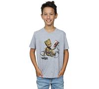 Marvel Boys Guardians of The Galaxy Groot Tape T-Shirt Sport Grey 9-11 Years