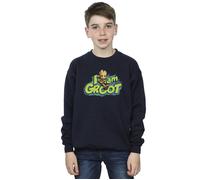 Marvel Boy's Guardians Of The Galaxy I Am Groot Jumping Sweatshirt in Navy | Size: 7-8 Years Marvel Navy 7-8 Years