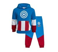 Marvel Boys' Hoodie and Pants Set - Captain America and Spider-Man Hoodie Sweatshirt and Sweatpants - Joggers for Boys (3T-7), Captain Blue, 6