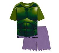Marvel Boys Hulk Dress Up Short Pyjamas Kids Avengers Novelty Shortie Pjs Set